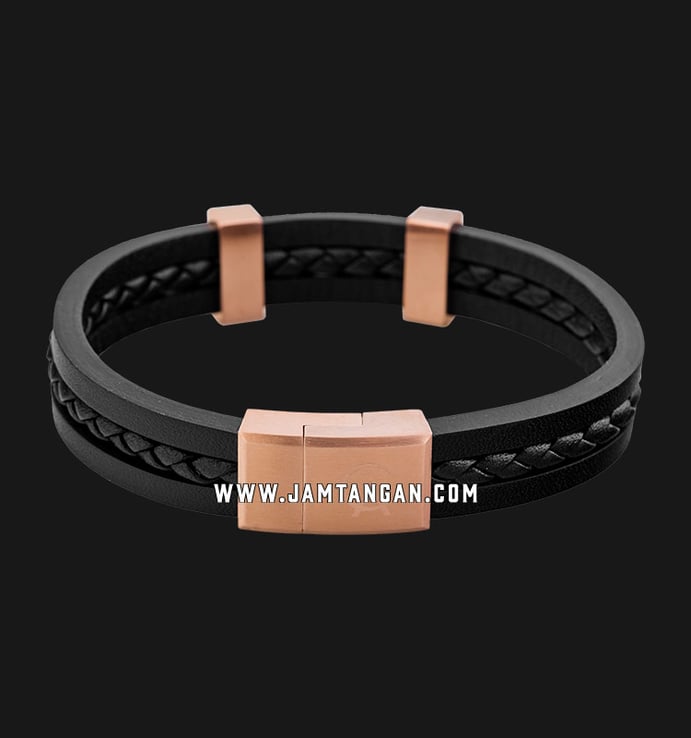 Alexandre Christie Eternity AC 8668 M/LD LBRBA Couple Black Dial Black Leather Strap