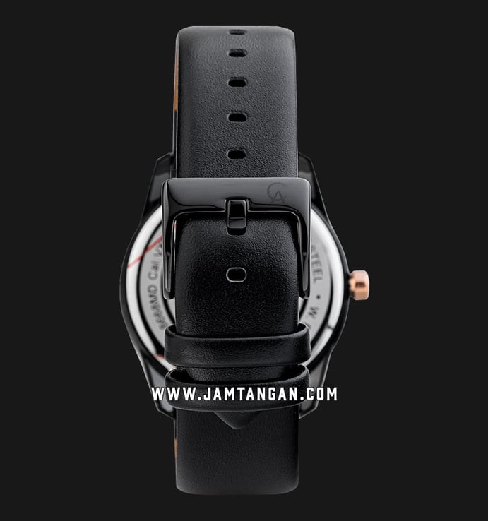 Alexandre Christie Eternity AC 8668 M/LD LEPGR Couple Grey Dial Black Leather Strap