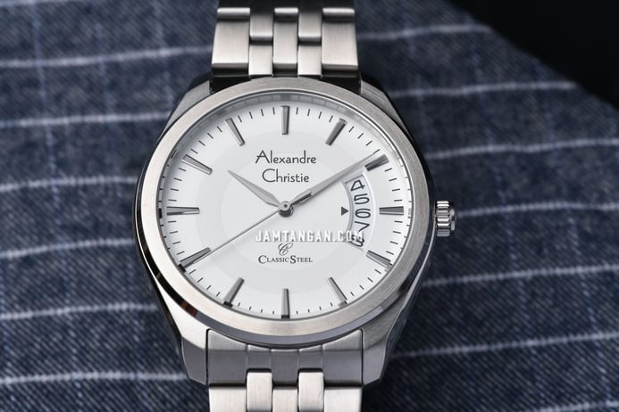 Alexandre Christie Classic Steel AC 8674 BSSSL Couple Silver Dial Stainless Steel Strap