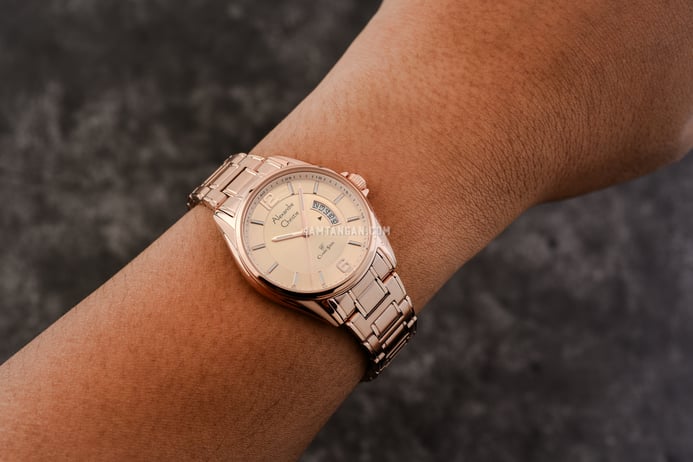 Alexandre Christie Classic Steel AC 8684 LD BRGLN Rose Gold Dial Rose Gold Stainless Steel Strap