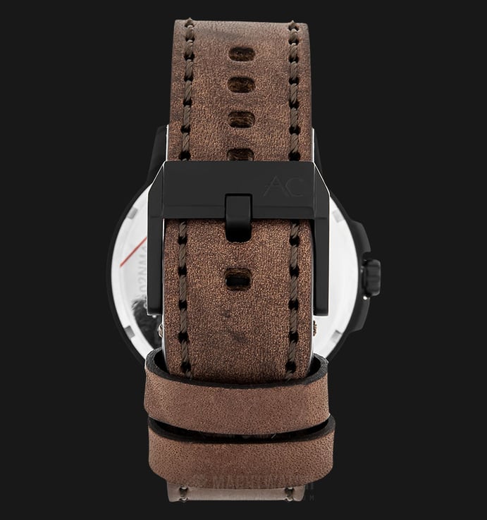 Alexandre Christie AC 9202 NM ALIPBAGN Night Vision Automatic Black Dial Brown Leather Strap