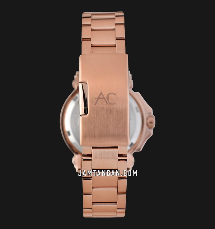 Alexandre Christie AC 9205 BF BRGREDR Ladies Red Dial Rose Gold Stainless Steel Strap