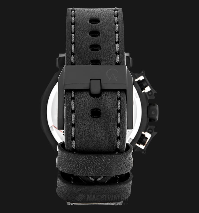 Alexandre Christie AC 9213 NM CLIPBA Night Vision Chronograph Black Dial Black Leather Strap