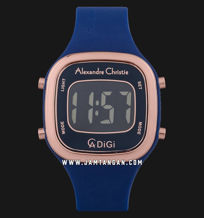Alexandre Christie Digi AC 9336 LH RRGBU Ladies Digital Dial Blue Rubber Strap