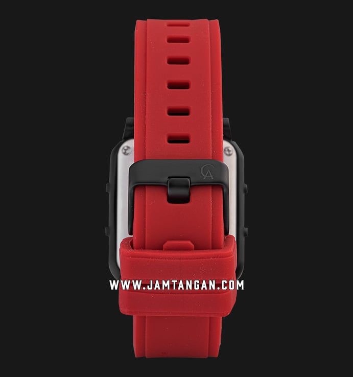 Alexandre Christie Digi AC 9344 MH RIPBARE Digital Dial Red Rubber Strap + Extra Set Case and Strap