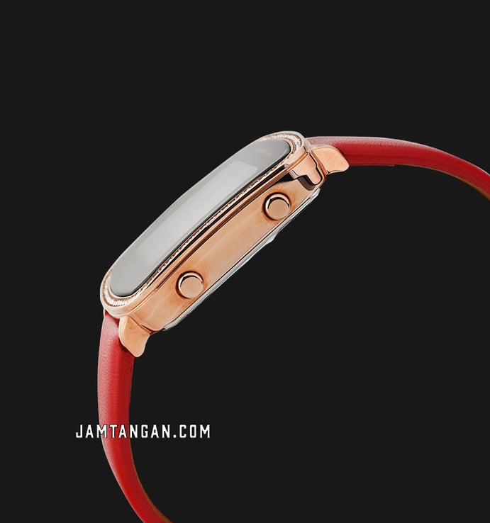 Alexandre Christie Digi AC 9380 LH LRGBARE Ladies Digital Dial Red Leather Strap + Gift Set