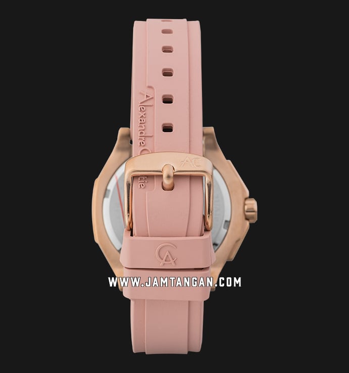Alexandre Christie Multifunction AC 9601 BF RRGPN Ladies Light Pink Dial Pink Rubber Strap