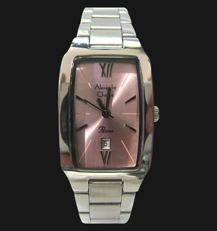 Alexandre Christie AC 2455 LD BSSPN Pink Dial Stainless Steel Strap