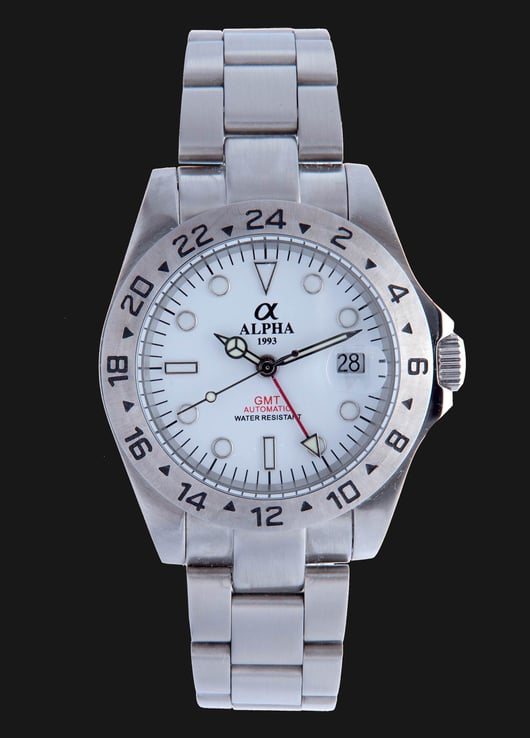 Alpha Explorer GMT 1019G White - Jam Tangan Pria Putih