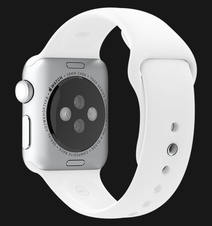 Apple Watch 38mm Silver Aluminum Case with White Sport Band - MJ2T2ZP/A
