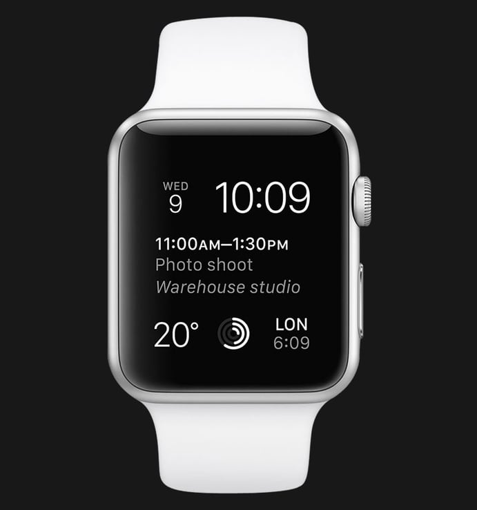 Apple Watch 42mm Silver Aluminum Case with White Sport Band - MJ3N2ZP/A