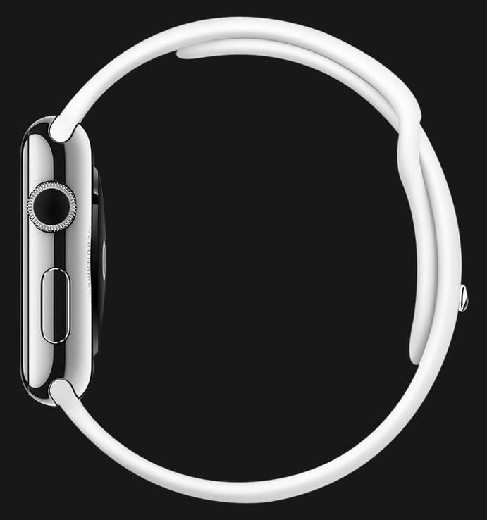 Apple Watch 42mm Stainless Steel Case with White Sport Band - MJ3V2ZP/A