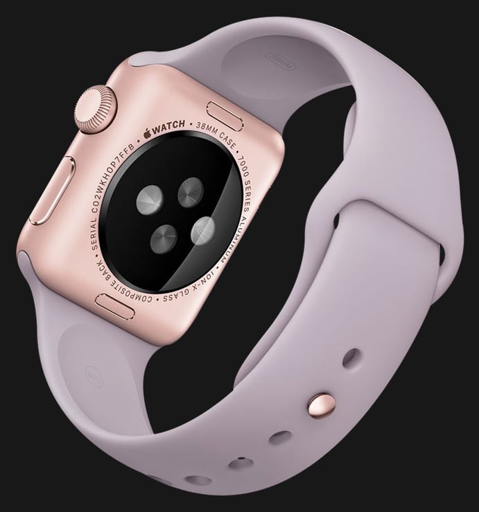 Apple Watch 38mm Rose Gold Aluminum Case with Lavender Sport Band - MLCH2ZP/A