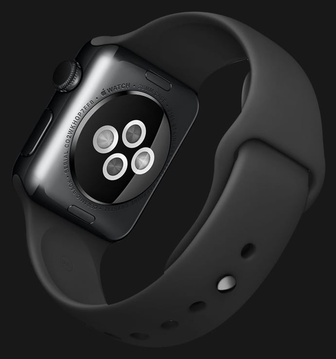 Apple Watch 38mm Space Black Stainless Steel Case with Black Band - MLCK2ZP/A