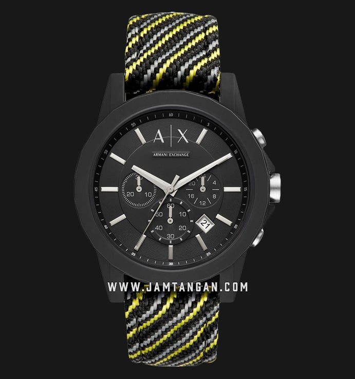 Armani Exchange Chronograph AX1334 Black Dial Multicolour Nylon Strap