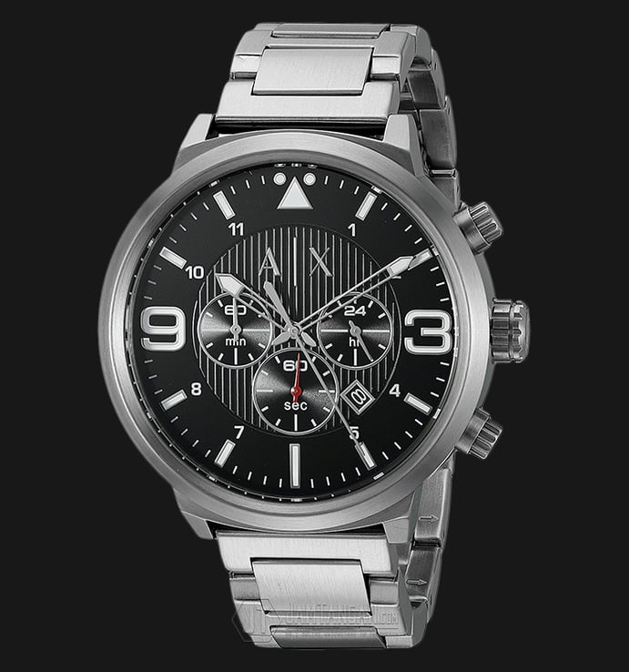 Armani Exchange AX1369 ATLC Chronograph Black Dial Silver Stainless Steel