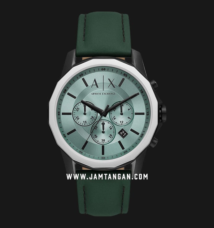Armani Exchange AX1725 Chronograph Green Dial Green Leather Strap