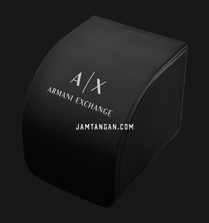 Armani Exchange Banks AX1726 Automatic Skeleton Silver Dial Black Silicone Strap