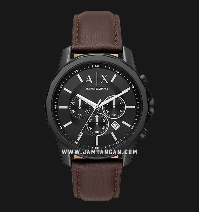 Armani Exchange AX1732 Chronograph Black Dial Brown Leather Strap