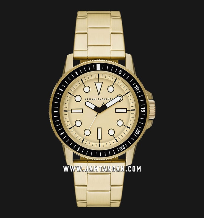 Armani Exchange AX1854 Men Gold Dial Gold Stainless Steel Strap
