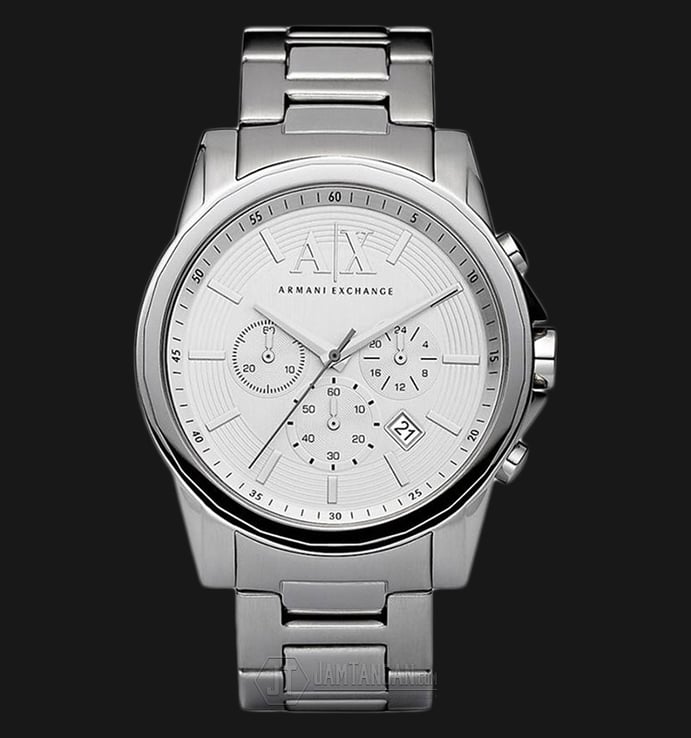 Armani Exchange AX2058 Chronograph Silver Dial Silver Stainless Steel