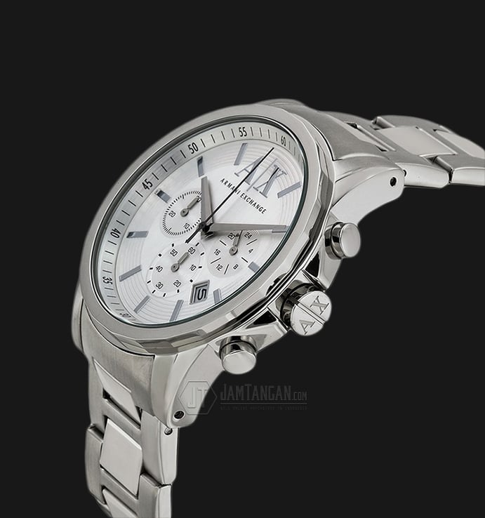 Armani Exchange AX2058 Chronograph Silver Dial Silver Stainless Steel