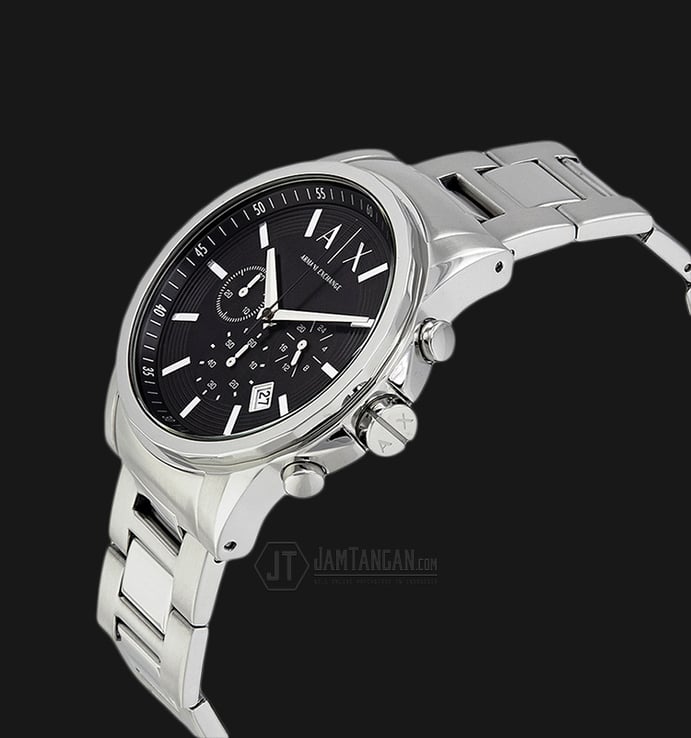 Armani Exchange AX2084 Chronograph Black Dial Silver Stainless Steel