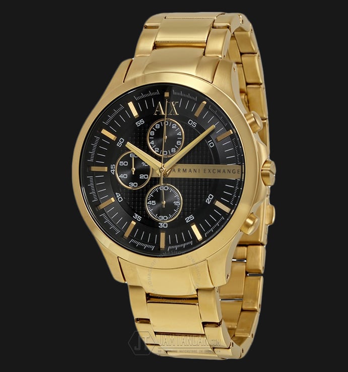 Armani Exchange AX2137 Chronograph Black Dial Gold Stainless Steel Strap