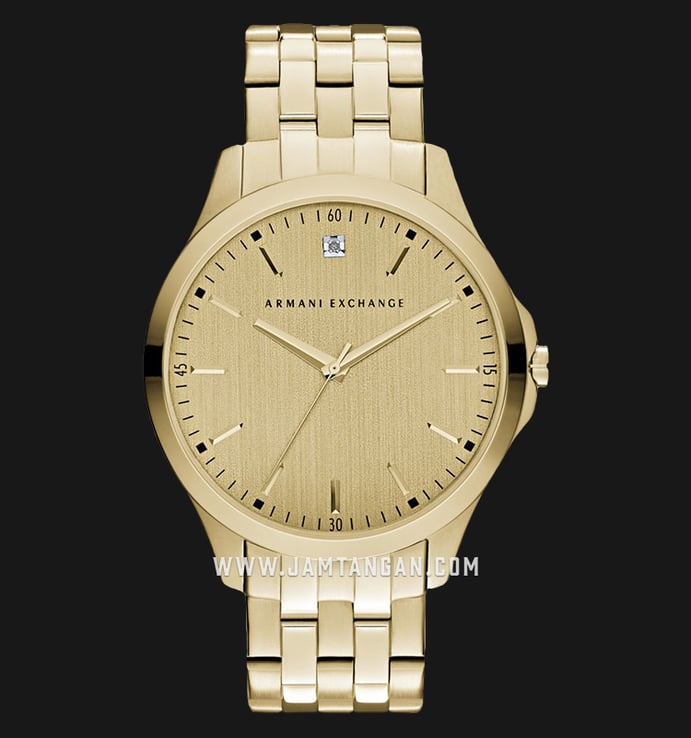 Armani Exchange AX2167 Men Gold Dial Gold Stainless Steel Strap