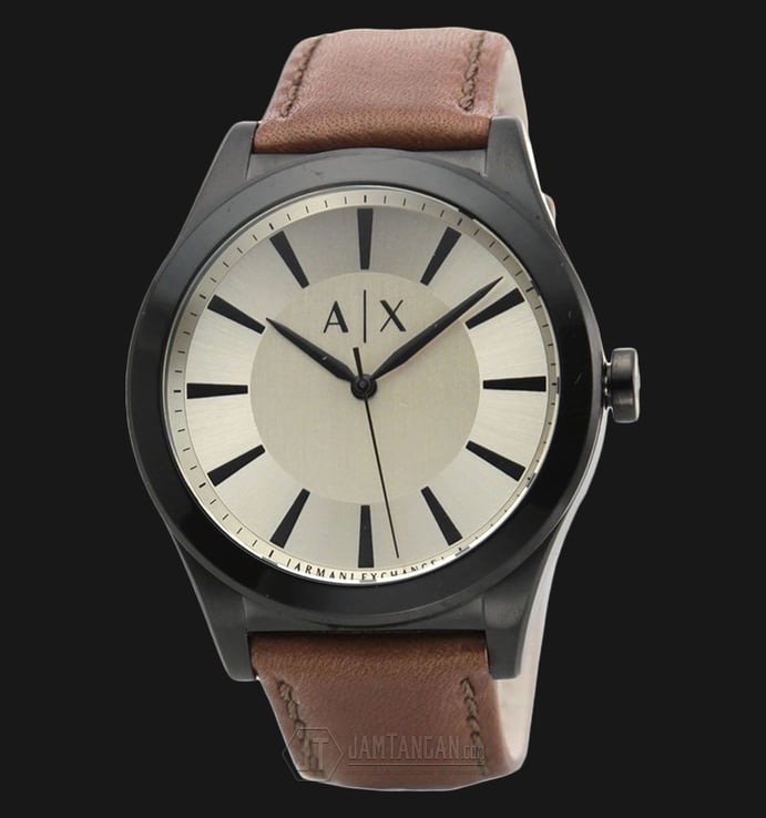 Armani Exchange AX2329 NIco Beige Dial Brown Leather Strap