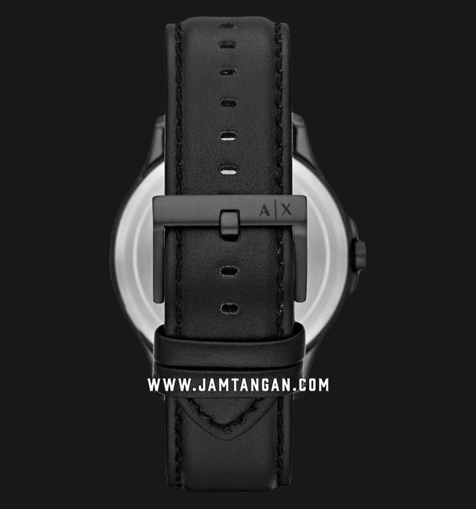 Armani Exchange AX2411 Men Blue Textured Dial Black Leather Strap