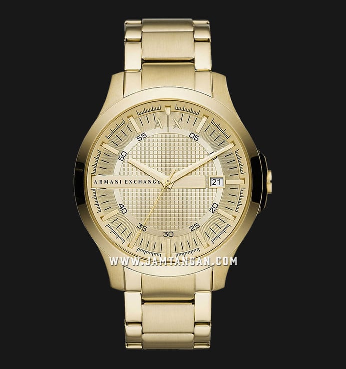 Armani Exchange AX2415 Men Gold Dial Gold Stainless Steel Strap