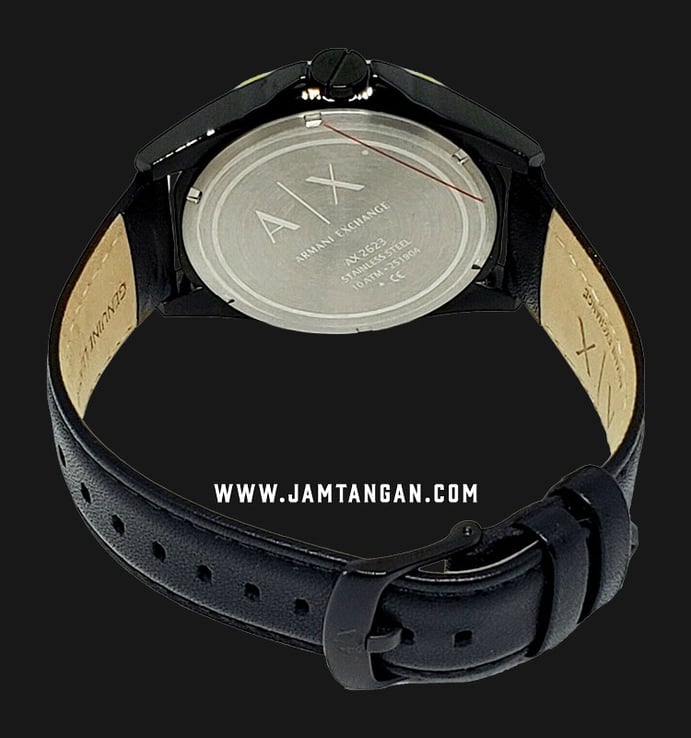 Armani Exchange AX2623 Men Black Dial Black Leather Strap