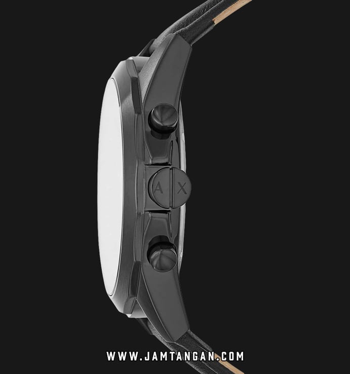 Armani Exchange Drexler AX2627 Black Dial Black Leather Strap