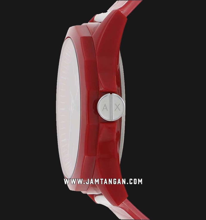 Armani Exchange AX2632 Men Red Dial Dual Tone Resin Strap