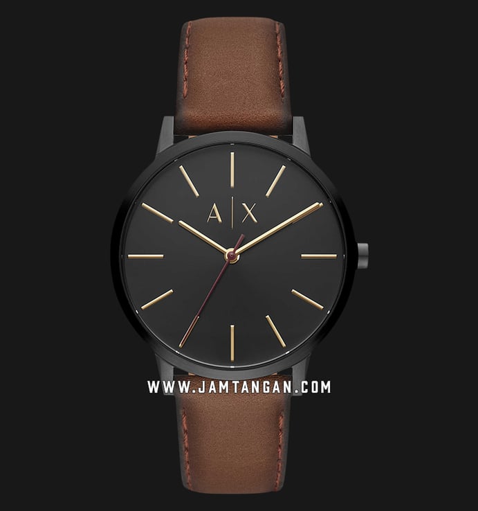 Armani Exchange AX2706 Cayde Black Dial Brown Leather Strap