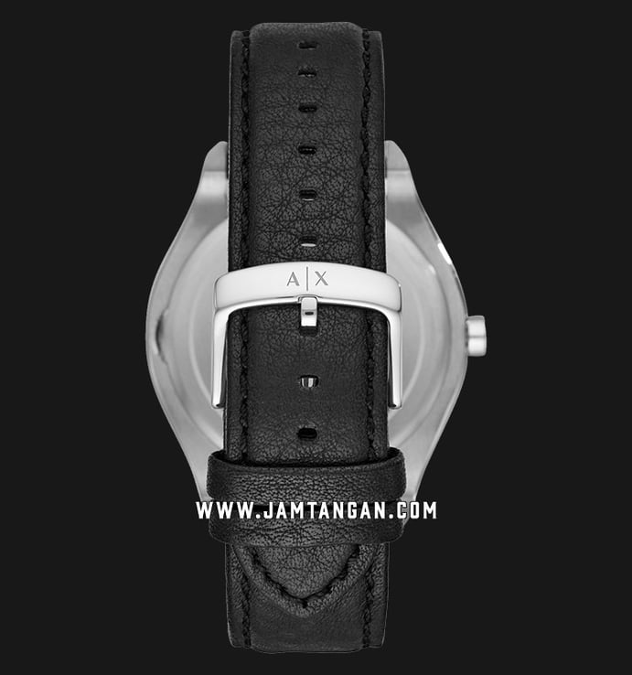 Armani Exchange AX2803 Men Black Textured Sunray Dial Black Leather Strap
