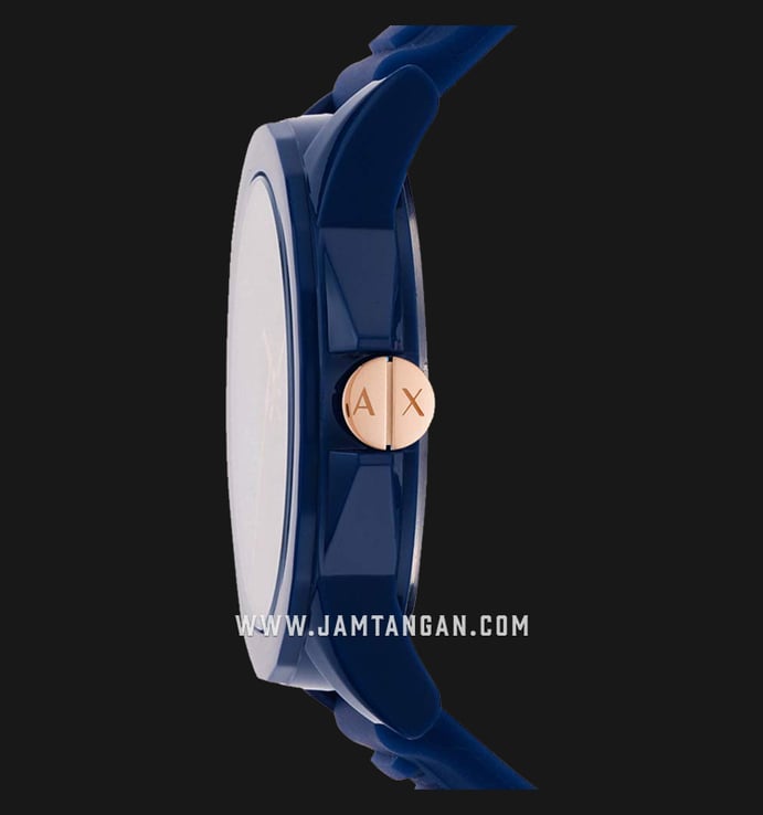 Armani Exchange AX4368 Ladies Blue Dial Blue Rubber Strap