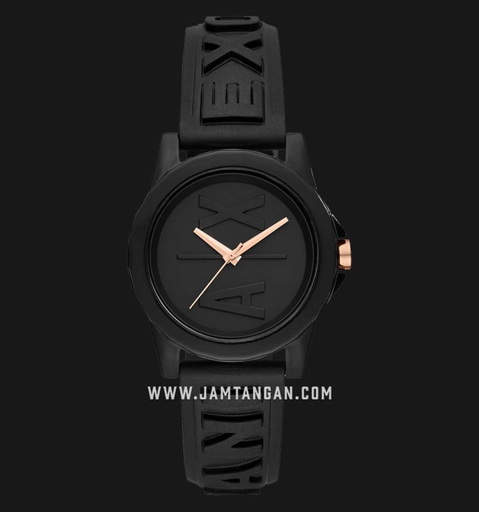 Armani Exchange AX4369 Ladies Black Dial Black Rubber Strap