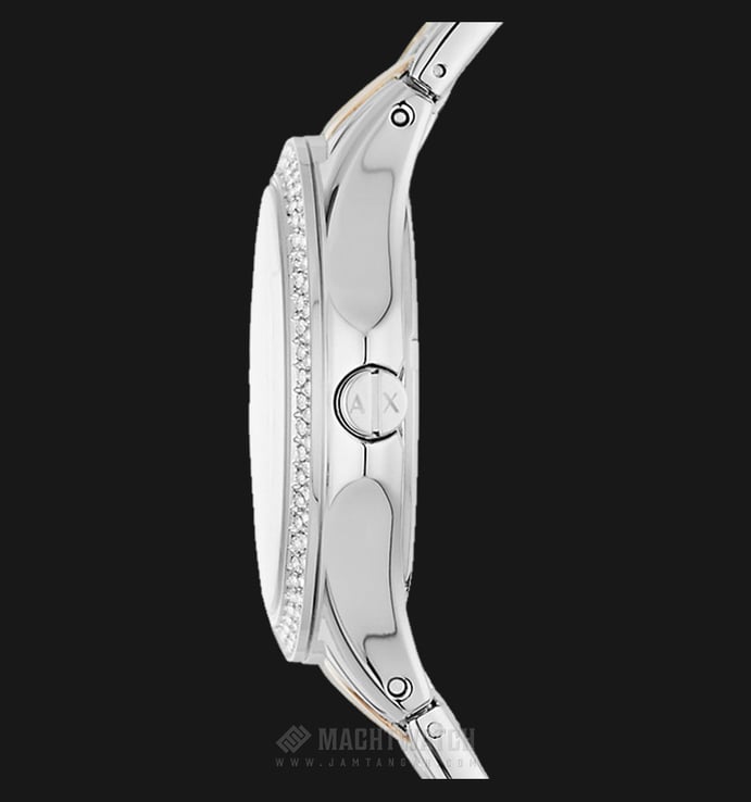 Armani Exchange AX5249 Ladies Silver set Crystal Dial Two-tone Bracelet