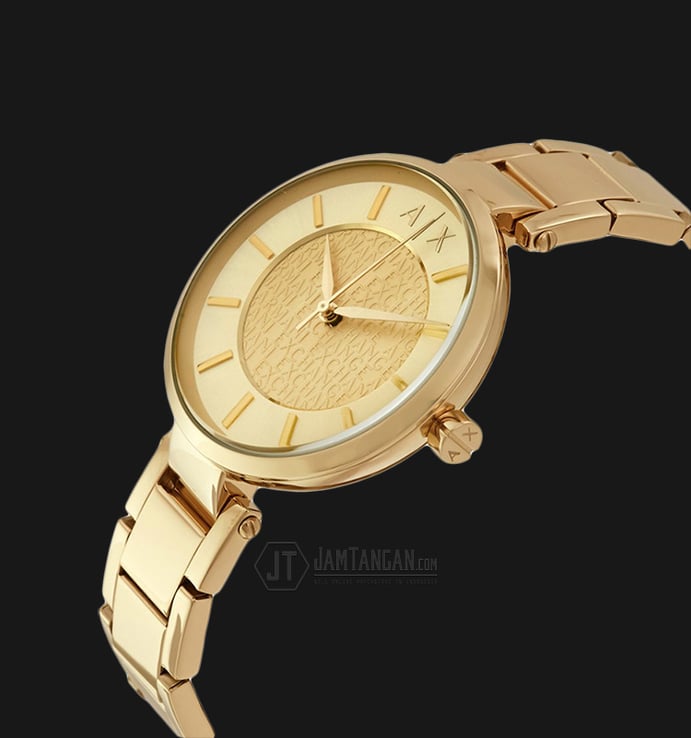 Armani Exchange AX5316 Ladies Street Gold Dial Gold Stainless Steel