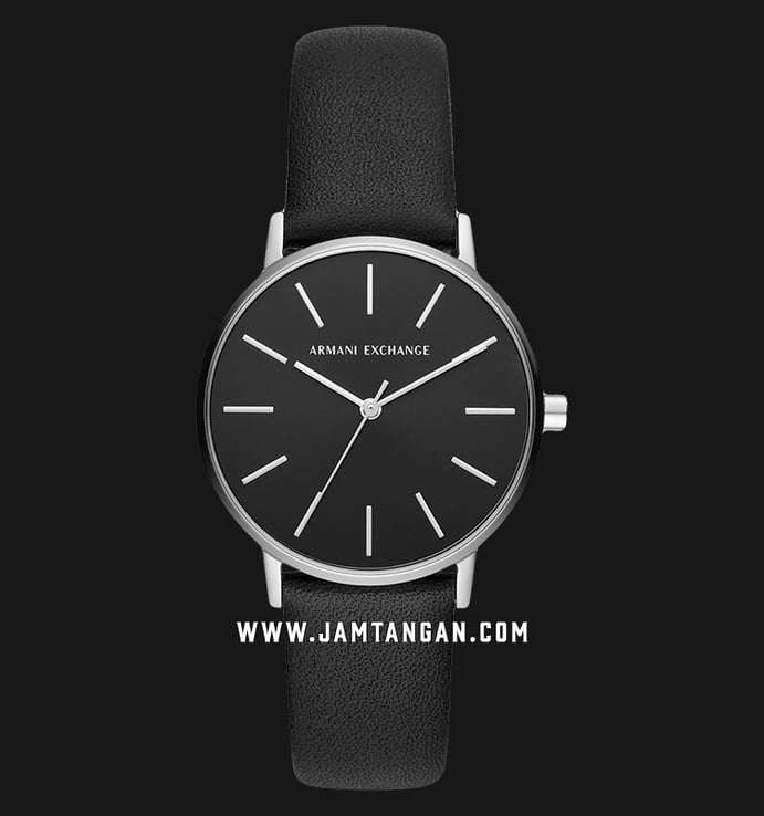 Armani Exchange Lola AX5560 Ladies Black Dial Black Leather Strap