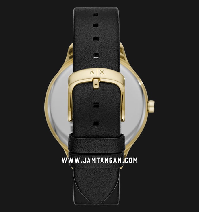 Armani Exchange AX5611 Ladies Black Dial Black Leather Strap