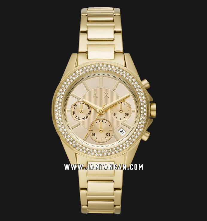 Armani Exchange AX5651 Ladies Gold Dial Gold Stainless Steel Strap