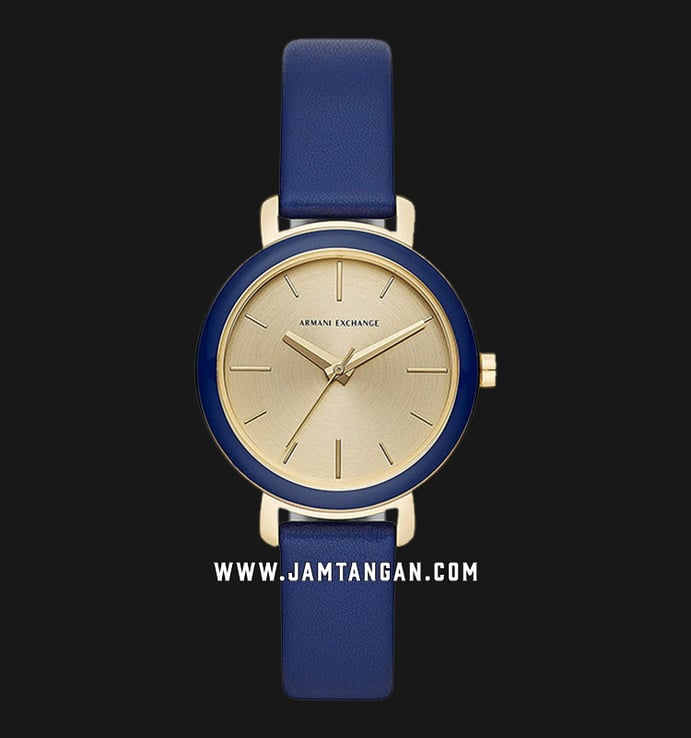 Armani Exchange AX5700 Gold Dial Blue Leather Strap