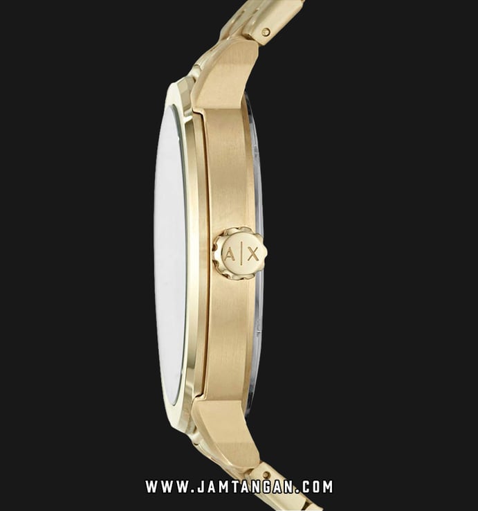 Armani Exchange Maddox AX7108 Black Dial Gold Stainless Steel Strap + Free Bracelet Gift Set
