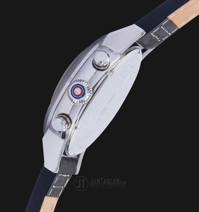 AVI-8 Man Hawker Hurricane Watch Blue Dial Black Leather Strap AV-4041-03