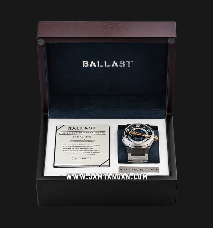 Ballast Valiant Pampanito BL-3147-22 Automatic Men Blue Dial Stainless Steel Strap Limited Edition