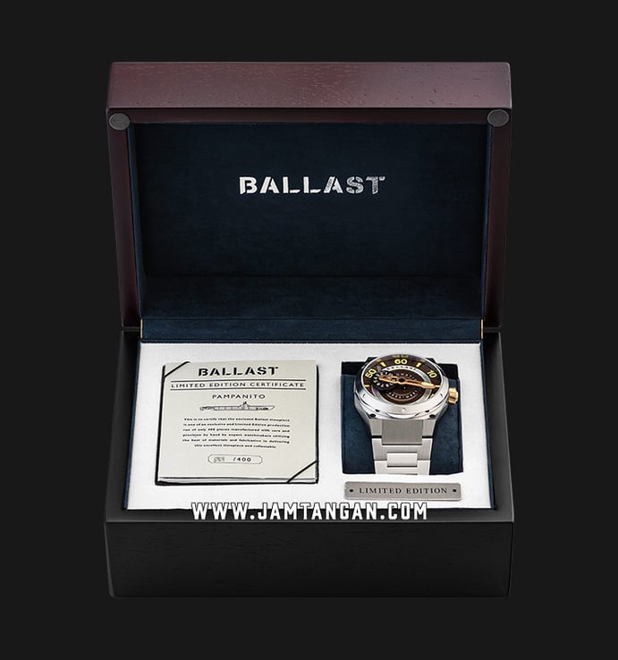 Ballast Valiant Pampanito BL-3147-44 Automatic Men Brown Dial Stainless Steel Strap Limited Edition