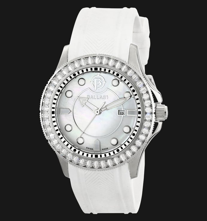 Ballast Vanguard BL-5101-07 Mother of Pearl Dial White Rubber Strap